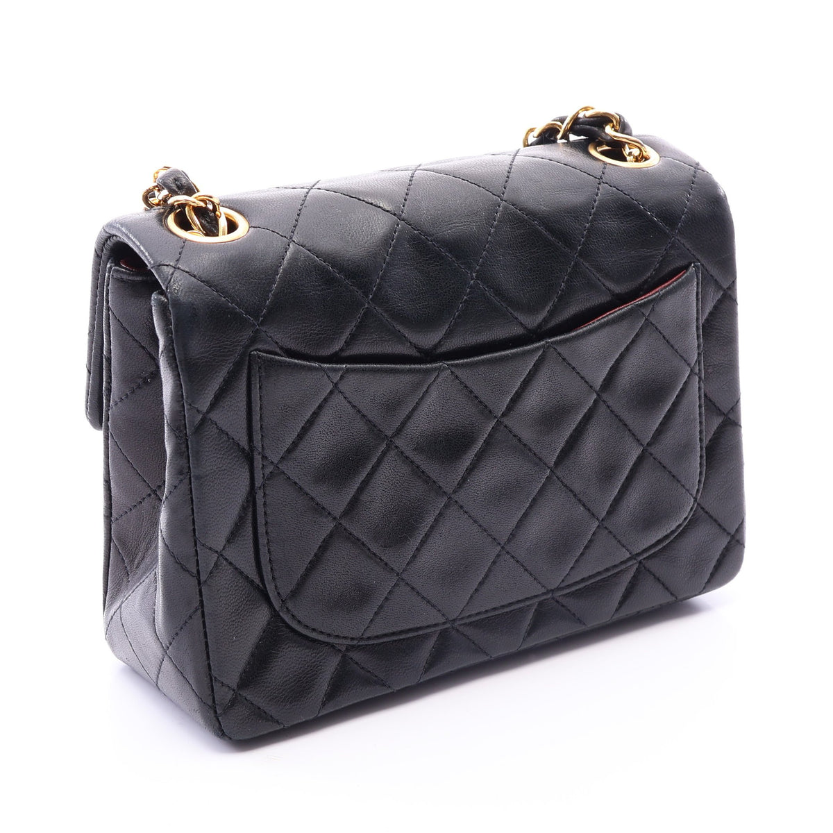 ミニマトラッセ チェーンショルダーバッグ ラムスキン ブラック ゴールド金具 シャネル バッグ CHANEL