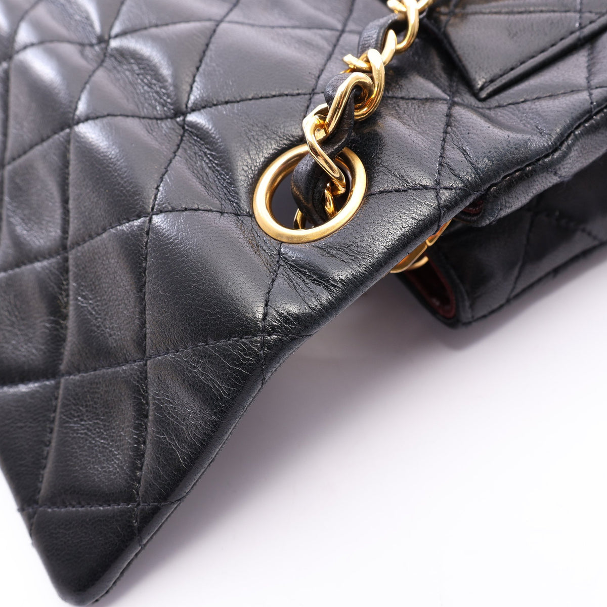 ミニマトラッセ チェーンショルダーバッグ ラムスキン ブラック ゴールド金具 シャネル バッグ CHANEL