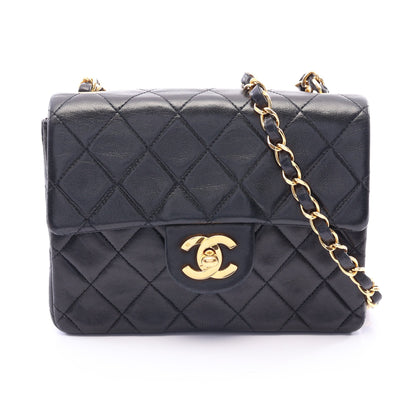 ミニマトラッセ チェーンショルダーバッグ ラムスキン ブラック ゴールド金具 シャネル バッグ CHANEL