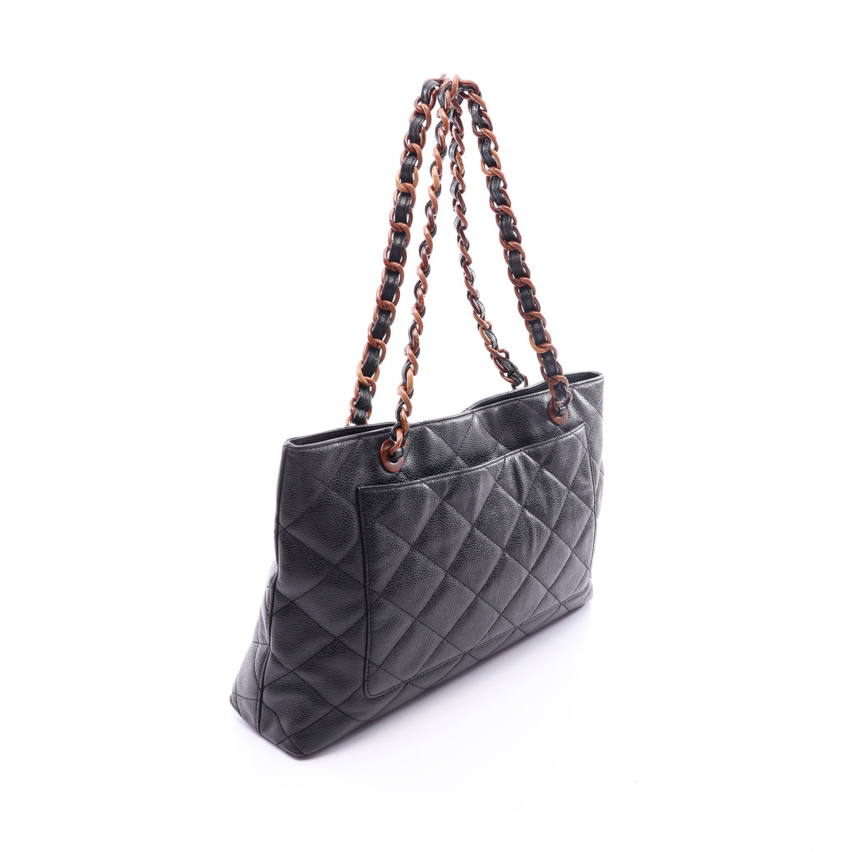 マトラッセ チェーンショルダーバッグ チェーントートバッグ キャビアスキン ブラック ゴールド金具 シャネル バッグ CHANEL