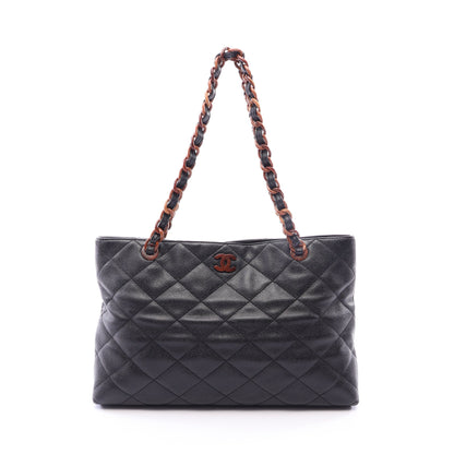 マトラッセ チェーンショルダーバッグ チェーントートバッグ キャビアスキン ブラック ゴールド金具 シャネル バッグ CHANEL