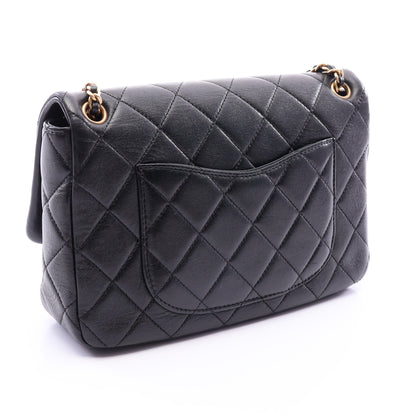 マトラッセ フラップ チェーンショルダーバッグ ラムスキン ブラック ゴールド金具 シャネル バッグ CHANEL