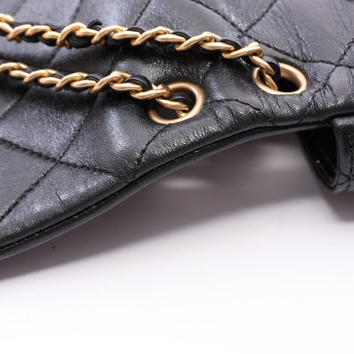 マトラッセ フラップ チェーンショルダーバッグ ラムスキン ブラック ゴールド金具 シャネル バッグ CHANEL