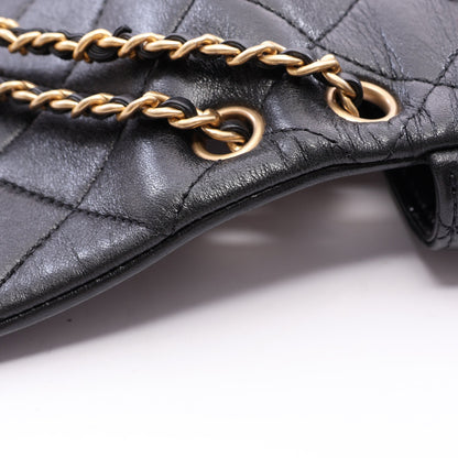 マトラッセ フラップ チェーンショルダーバッグ ラムスキン ブラック ゴールド金具 シャネル バッグ CHANEL