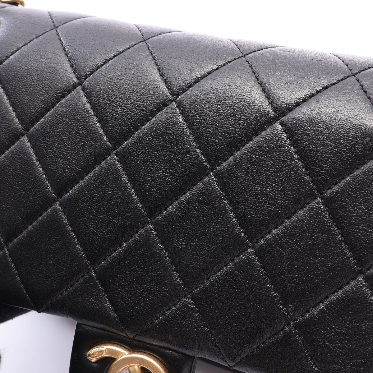 マトラッセ フラップ チェーンショルダーバッグ ラムスキン ブラック ゴールド金具 シャネル バッグ CHANEL