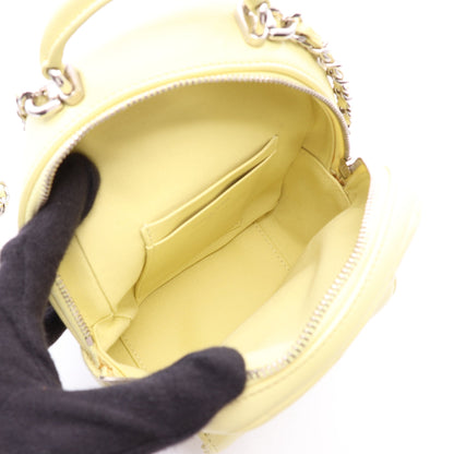 マトラッセ ミニリュック ラムスキン ライトイエロー シルバー金具 シャネル バッグ CHANEL