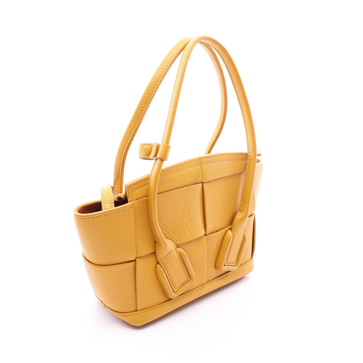 ミニ ザ アルコ 2WAY ハンドバッグ レザー イエローブラウン ボッテガヴェネタ バッグ BOTTEGA VENETA