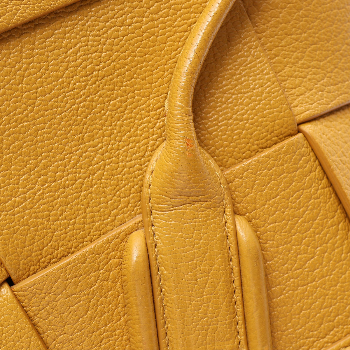 ミニ ザ アルコ 2WAY ハンドバッグ レザー イエローブラウン ボッテガヴェネタ バッグ BOTTEGA VENETA