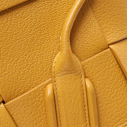 ミニ ザ アルコ 2WAY ハンドバッグ レザー イエローブラウン ボッテガヴェネタ バッグ BOTTEGA VENETA