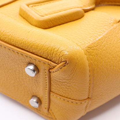 ミニ ザ アルコ 2WAY ハンドバッグ レザー イエローブラウン ボッテガヴェネタ バッグ BOTTEGA VENETA