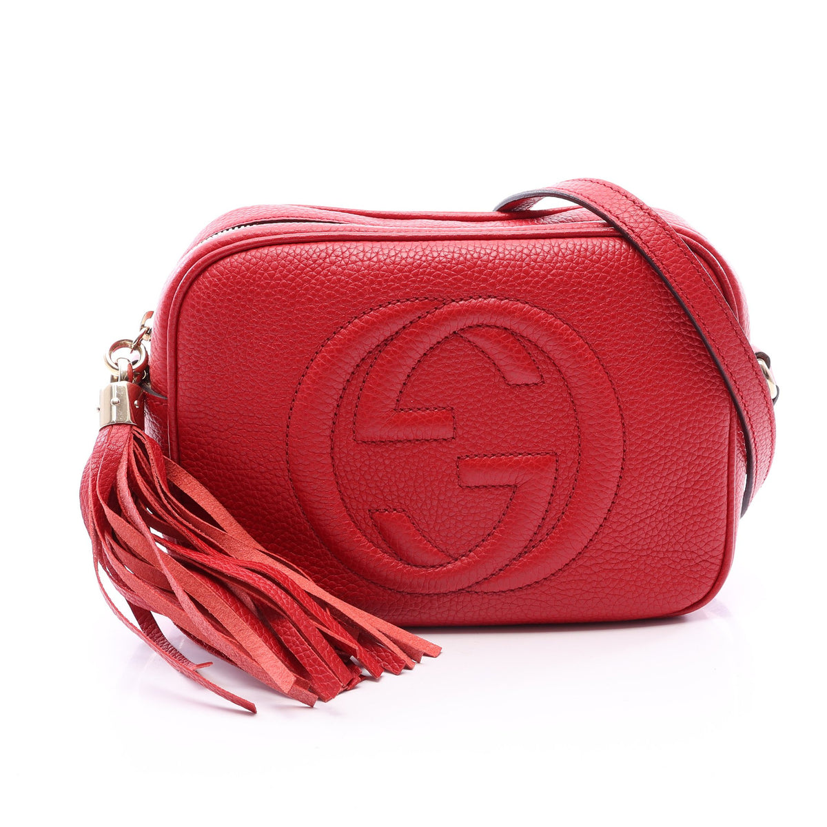 ソーホー ディスコバッグ インターロッキングG 2WAY ショルダーバッグ レザー レッド グッチ バッグ GUCCI