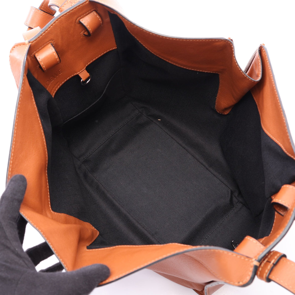 ハンモックバッグ スモール 2WAY ハンドバッグ レザー ブラウン ロエベ バッグ LOEWE