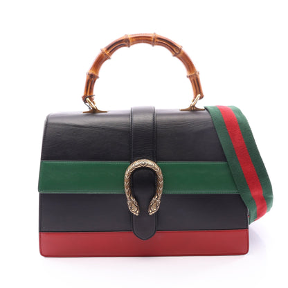 バンブー ディオニュソス 2WAY ハンドバッグ レザー ブラック グリーン レッド グッチ バッグ GUCCI