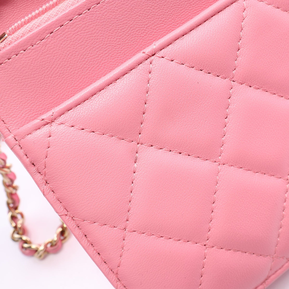 マトラッセ チェーンウォレット ラムスキン ピンク ゴールド金具 シャネル バッグ CHANEL