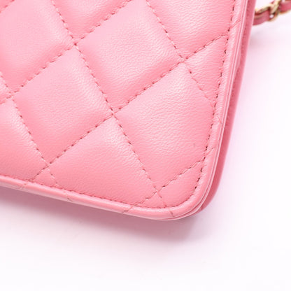 マトラッセ チェーンウォレット ラムスキン ピンク ゴールド金具 シャネル バッグ CHANEL
