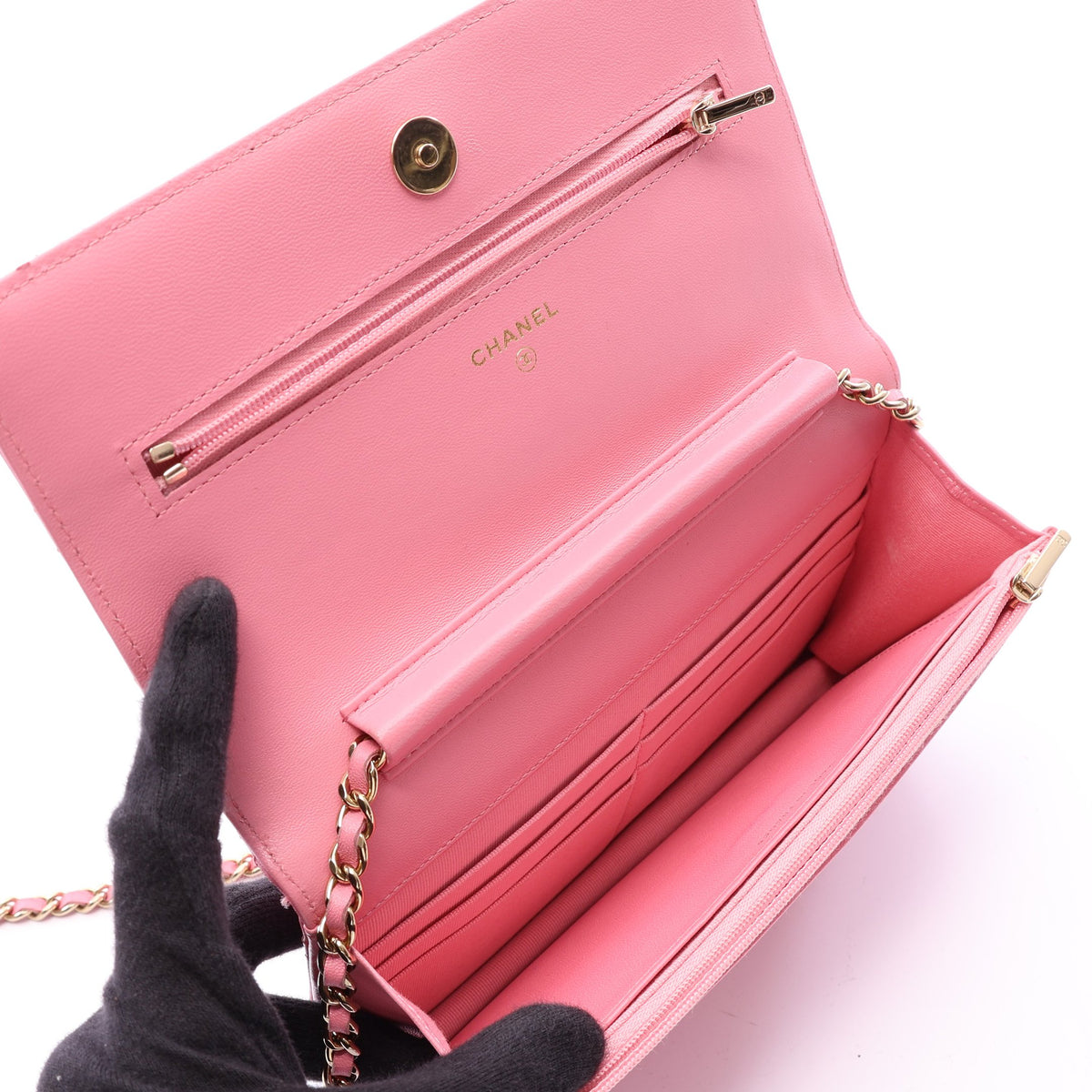 マトラッセ チェーンウォレット ラムスキン ピンク ゴールド金具 シャネル バッグ CHANEL