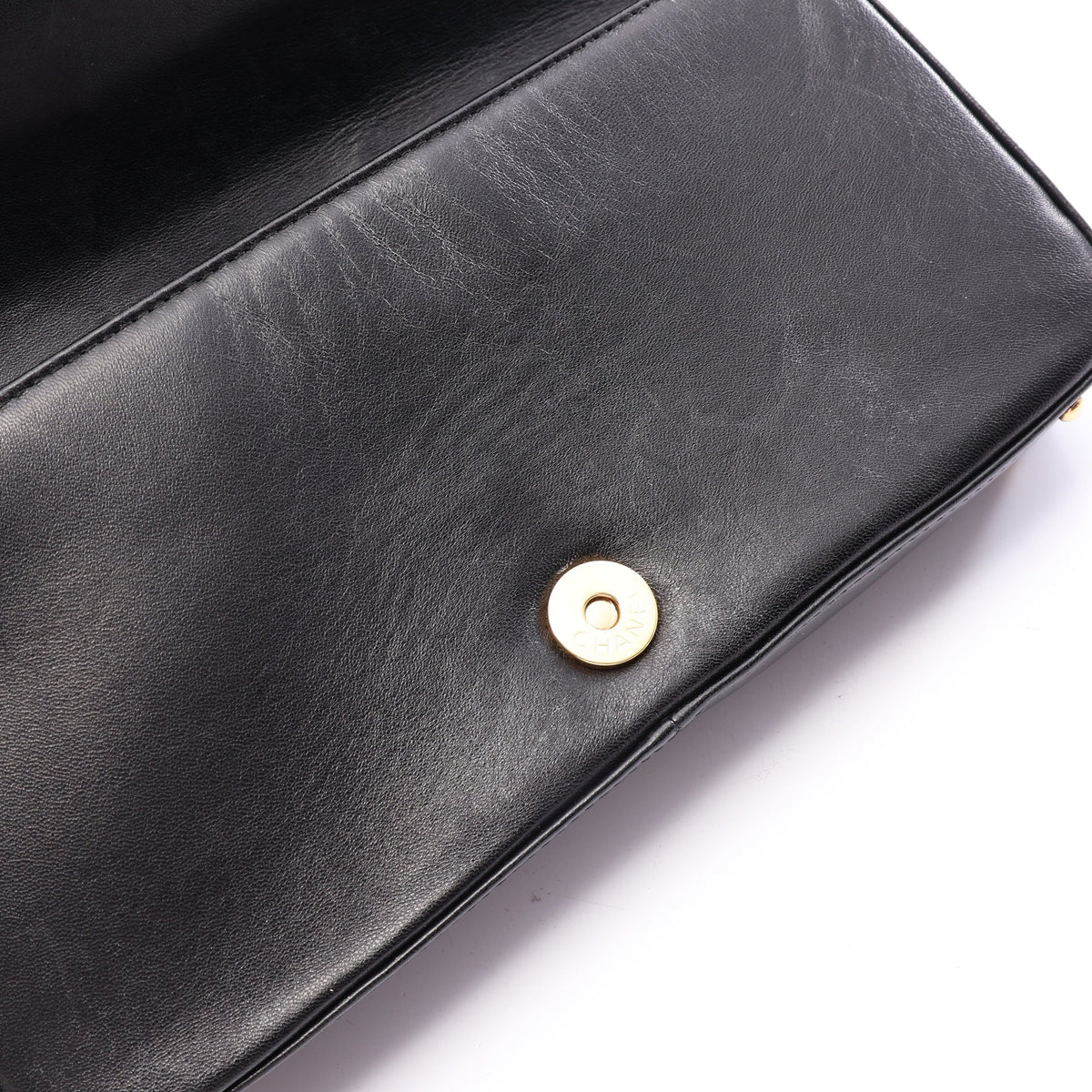 チョコバー ショルダーバッグ ラムスキン ブラック ゴールド金具 シャネル バッグ CHANEL