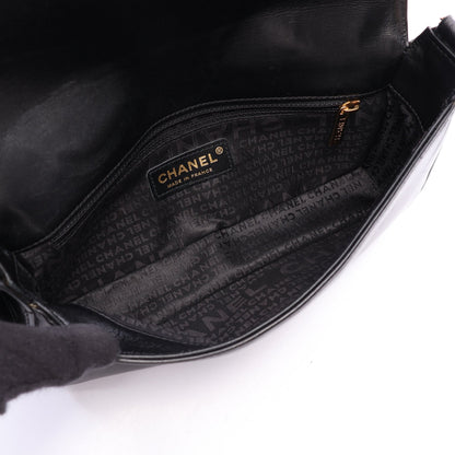 チョコバー ショルダーバッグ ラムスキン ブラック ゴールド金具 シャネル バッグ CHANEL