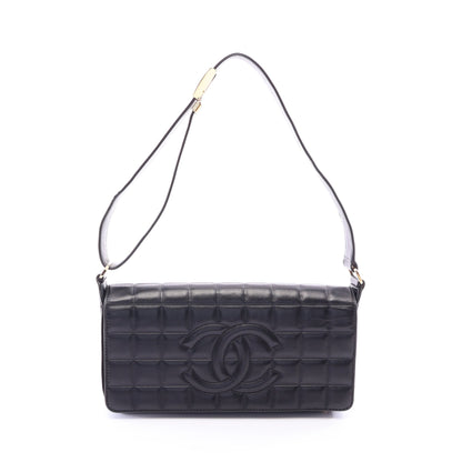 チョコバー ショルダーバッグ ラムスキン ブラック ゴールド金具 シャネル バッグ CHANEL