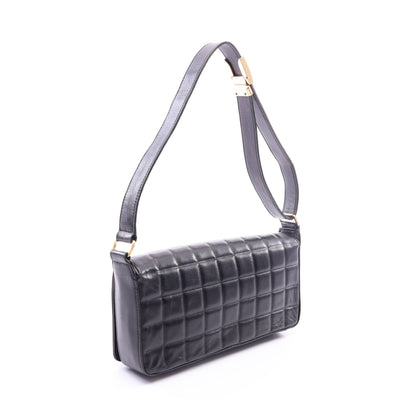 チョコバー ショルダーバッグ ラムスキン ブラック ゴールド金具 シャネル バッグ CHANEL