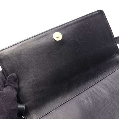 チョコバー ショルダーバッグ ラムスキン ブラック ゴールド金具 シャネル バッグ CHANEL