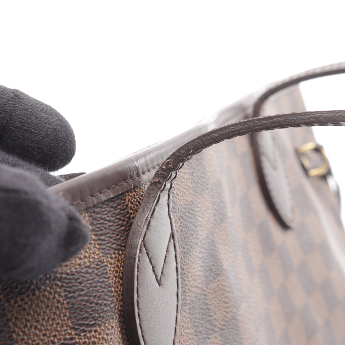 ネヴァーフルMM ダミエエベヌ ショルダーバッグ トートバッグ PVC レザー ブラウン ルイヴィトン バッグ LOUIS VUITTON