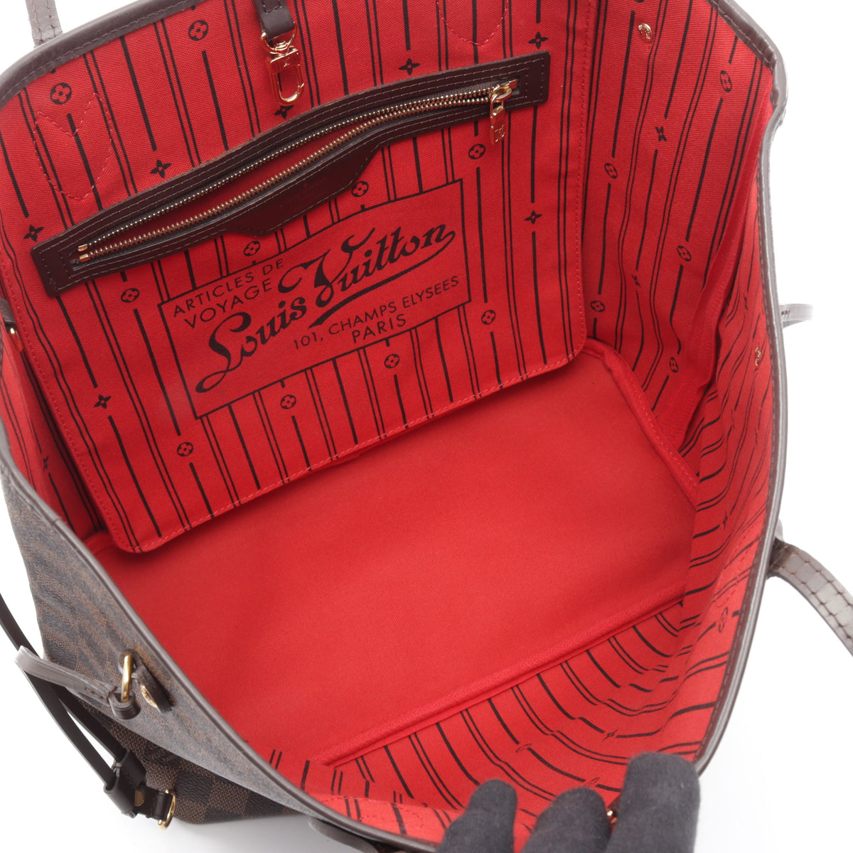 ネヴァーフルMM ダミエエベヌ ショルダーバッグ トートバッグ PVC レザー ブラウン ルイヴィトン バッグ LOUIS VUITTON