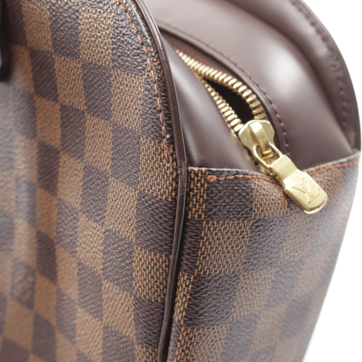 サリア オリゾンタル ダミエエベヌ ハンドバッグ PVC レザー ブラウン ルイヴィトン バッグ LOUIS VUITTON