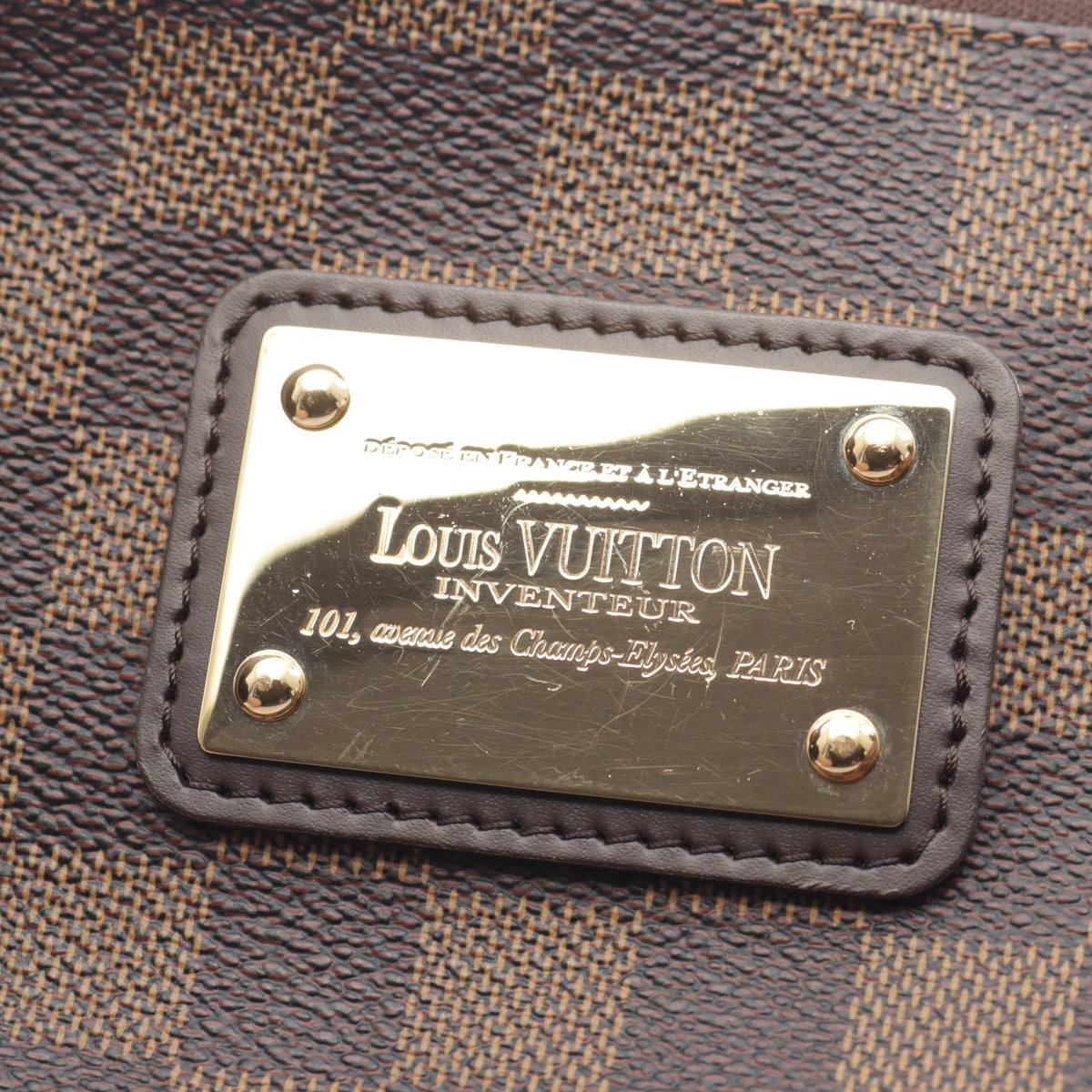 エヴァ ダミエエベヌ 2WAY チェーンハンドバッグ PVC レザー ブラウン ルイヴィトン バッグ LOUIS VUITTON