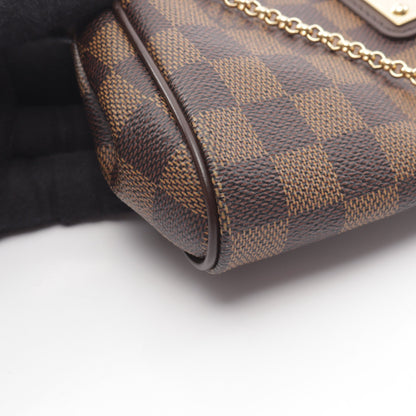 エヴァ ダミエエベヌ 2WAY チェーンハンドバッグ PVC レザー ブラウン ルイヴィトン バッグ LOUIS VUITTON