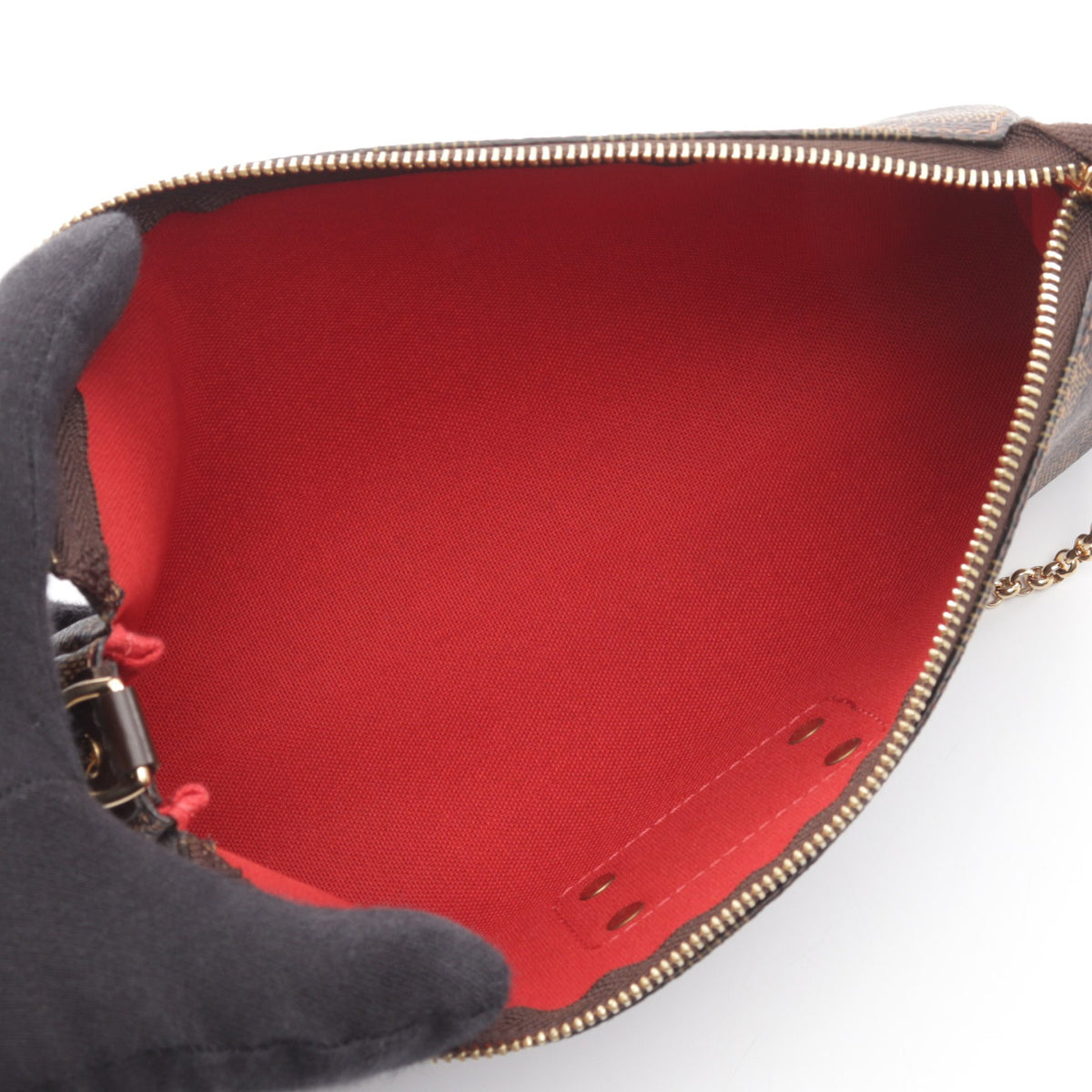エヴァ ダミエエベヌ 2WAY チェーンハンドバッグ PVC レザー ブラウン ルイヴィトン バッグ LOUIS VUITTON