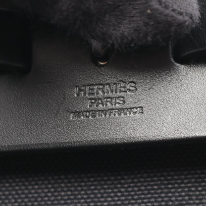 エールバッグジップPM 2WAY ハンドバッグ トワルミリタリー ヴァッシュハンター ブラック シルバー金具 U刻印 エルメス バッグ HERMES
