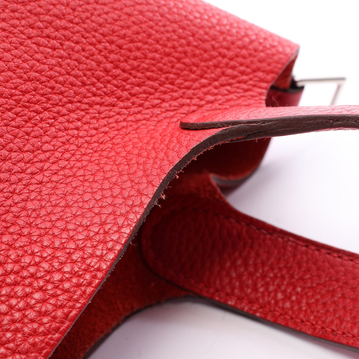 ピコタンロックPM ルージュカザック ハンドバッグ トリヨンクレマンス レッド シルバー金具 □P刻印 エルメス バッグ HERMES