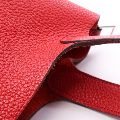 ピコタンロックPM ルージュカザック ハンドバッグ トリヨンクレマンス レッド シルバー金具 □P刻印 エルメス バッグ HERMES