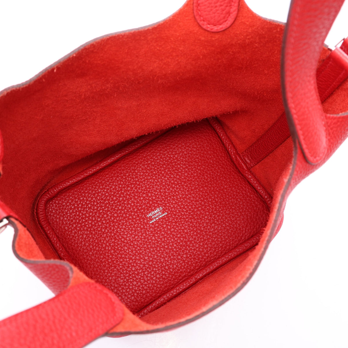 ピコタンロックPM ルージュカザック ハンドバッグ トリヨンクレマンス レッド シルバー金具 □P刻印 エルメス バッグ HERMES