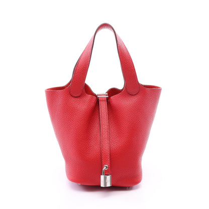 ピコタンロックPM ルージュカザック ハンドバッグ トリヨンクレマンス レッド シルバー金具 □P刻印 エルメス バッグ HERMES