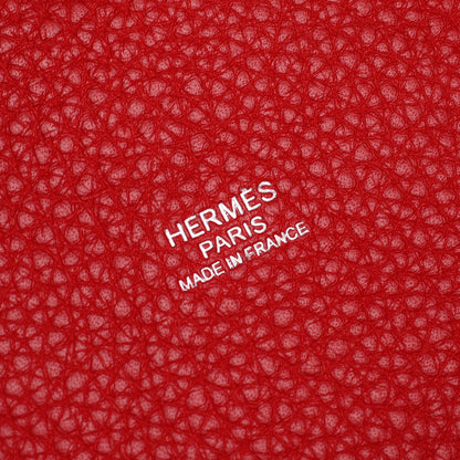 ピコタンロックPM ルージュカザック ハンドバッグ トリヨンクレマンス レッド シルバー金具 □P刻印 エルメス バッグ HERMES