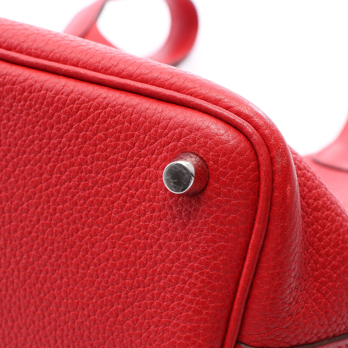 ピコタンロックPM ルージュカザック ハンドバッグ トリヨンクレマンス レッド シルバー金具 □P刻印 エルメス バッグ HERMES