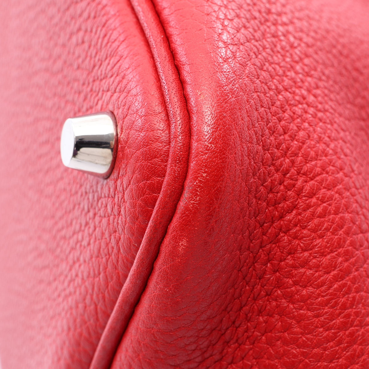 ピコタンロックPM ルージュカザック ハンドバッグ トリヨンクレマンス レッド シルバー金具 □P刻印 エルメス バッグ HERMES