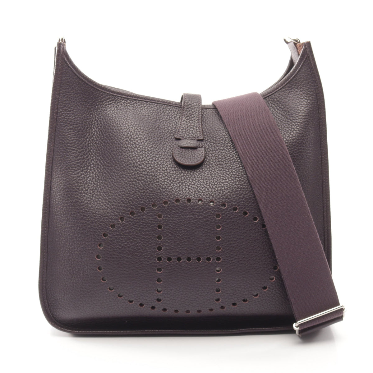 エヴリン 3 トロワ GM レザン ショルダーバッグ トリヨンクレマンス ダークパープル シルバー金具 T刻印 エルメス バッグ HERMES