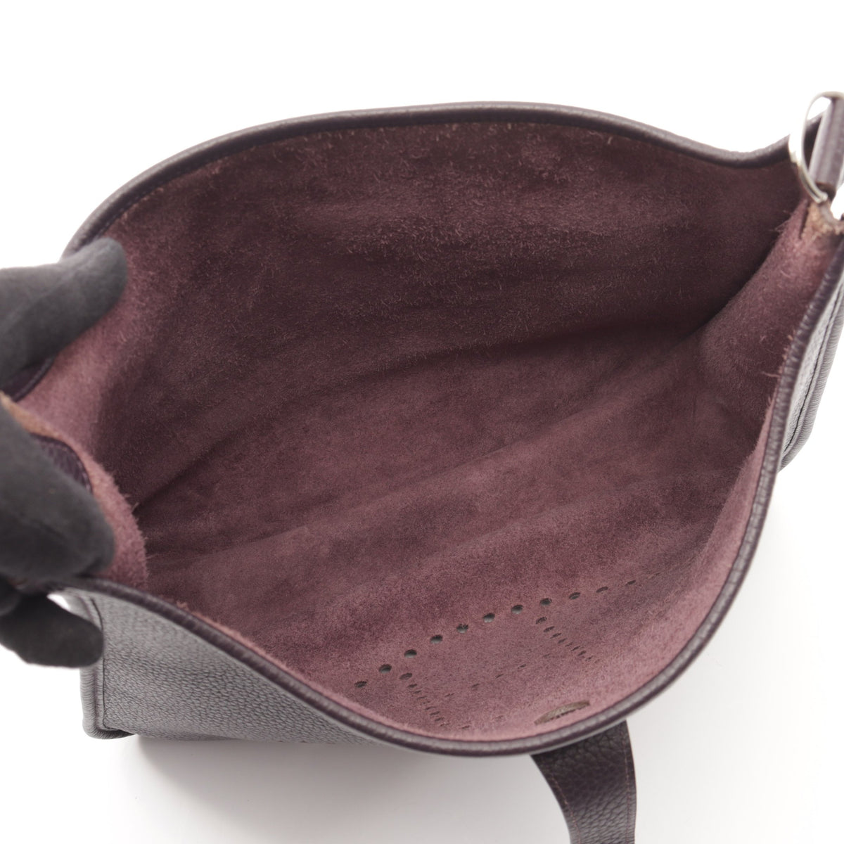 エヴリン 3 トロワ GM レザン ショルダーバッグ トリヨンクレマンス ダークパープル シルバー金具 T刻印 エルメス バッグ HERMES