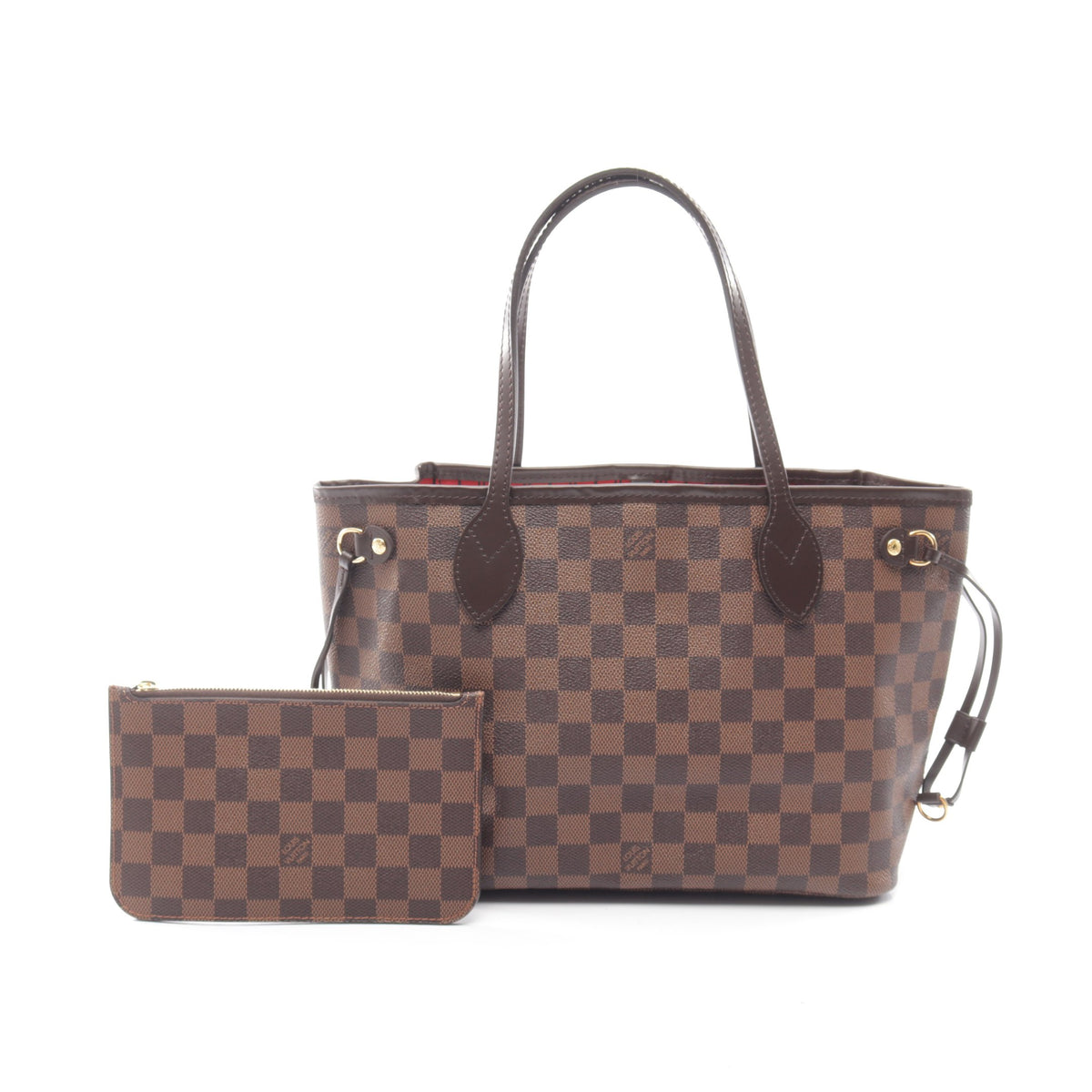 ネヴァーフルPM ダミエエベヌ ハンドバッグ トートバッグ PVC レザー ブラウン ルイヴィトン バッグ LOUIS VUITTON