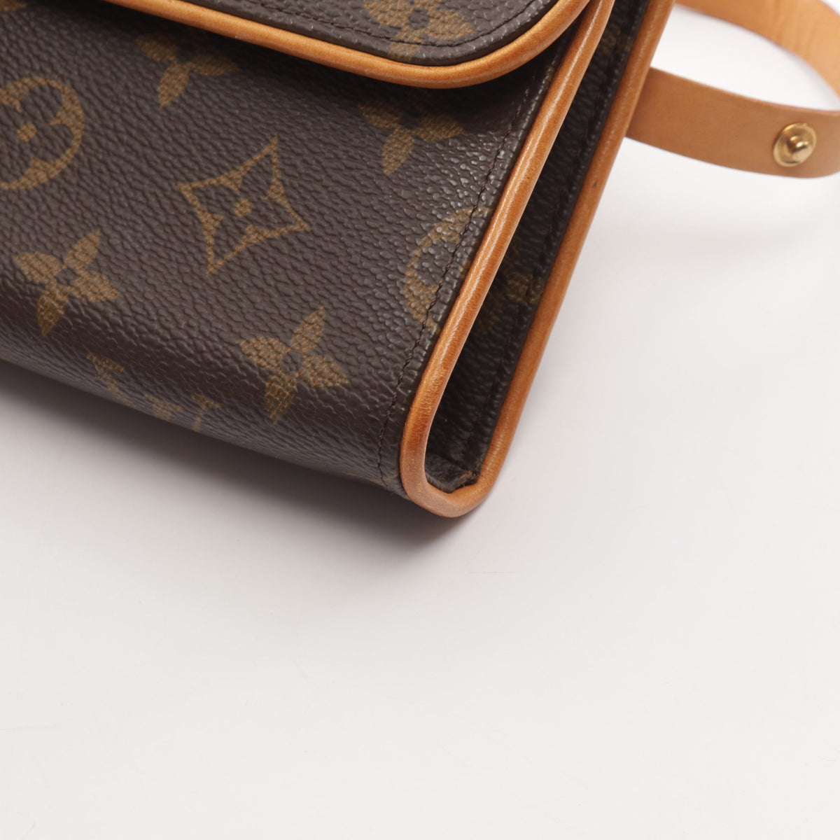 ポシェットフロランティーヌ モノグラム ボディバッグ ウエストバッグ PVC レザー ブラウン ルイヴィトン バッグ LOUIS VUITTON