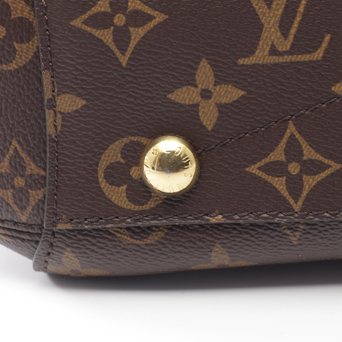 モンテーニュMM モノグラム 2WAY ハンドバッグ PVC レザー ブラウン ルイヴィトン バッグ LOUIS VUITTON