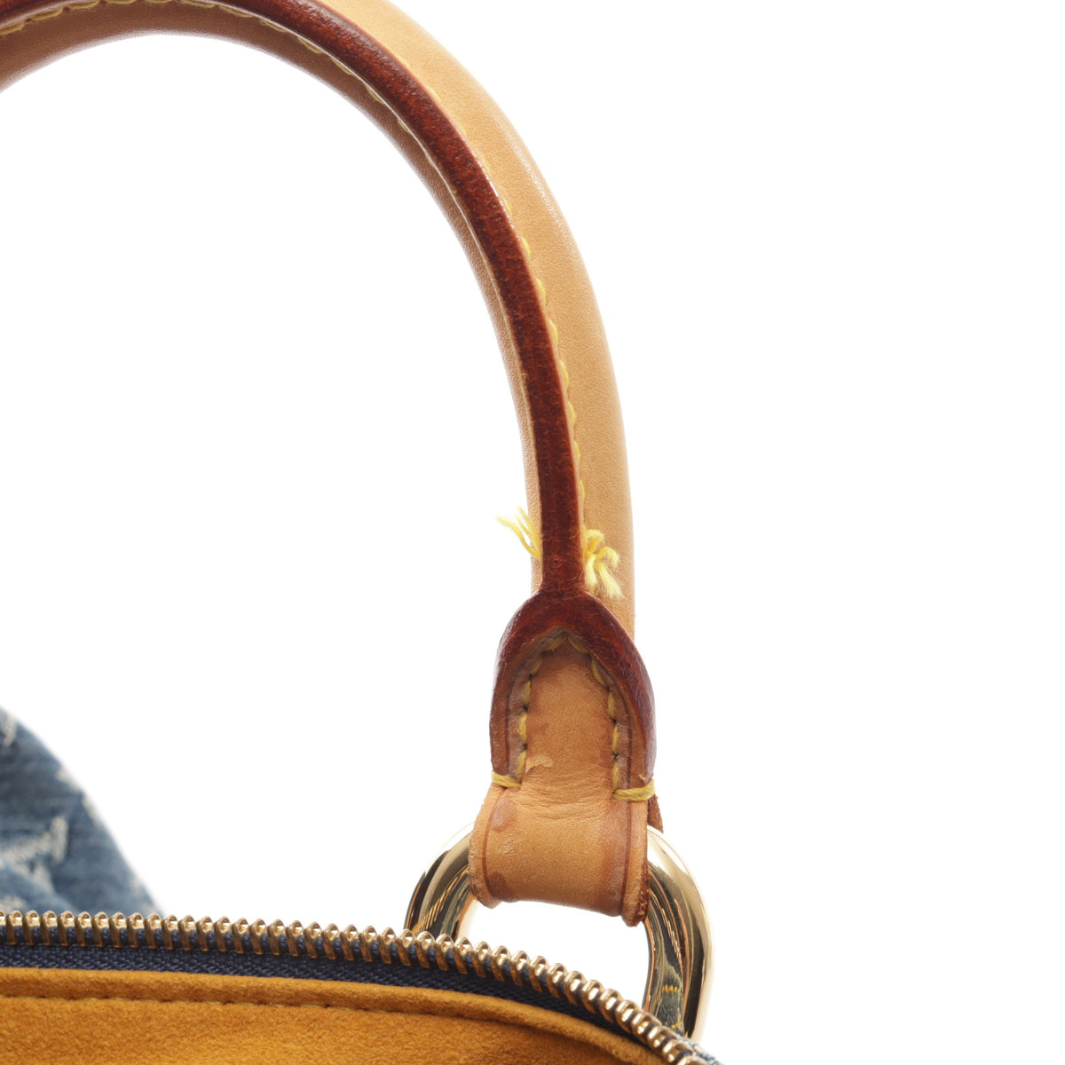 ネオスピーディ モノグラムデニム ハンドバッグ デニム レザー ブルー ルイヴィトン バッグ LOUIS VUITTON