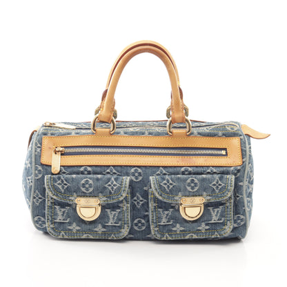 ネオスピーディ モノグラムデニム ハンドバッグ デニム レザー ブルー ルイヴィトン バッグ LOUIS VUITTON