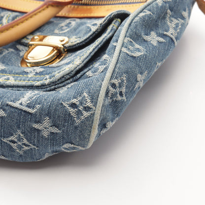 ネオスピーディ モノグラムデニム ハンドバッグ デニム レザー ブルー ルイヴィトン バッグ LOUIS VUITTON