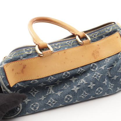 ネオスピーディ モノグラムデニム ハンドバッグ デニム レザー ブルー ルイヴィトン バッグ LOUIS VUITTON