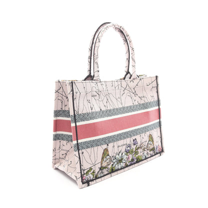 BOOK TOTE ブックトート ミディアム ハンドバッグ トートバッグ キャンバス ライトピンク マルチカラー クリスチャンディオール バッグ Christian Dior