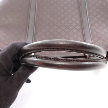 ディアマンテ ハンドバッグ トートバッグ PVC レザー ダークブラウン グッチ バッグ GUCCI